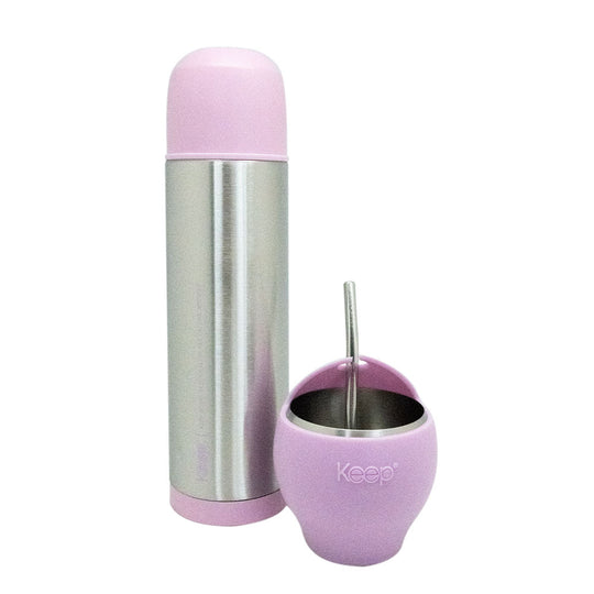 Mate Set + Termo Bala Keep Acero Inoxidable - Rosa