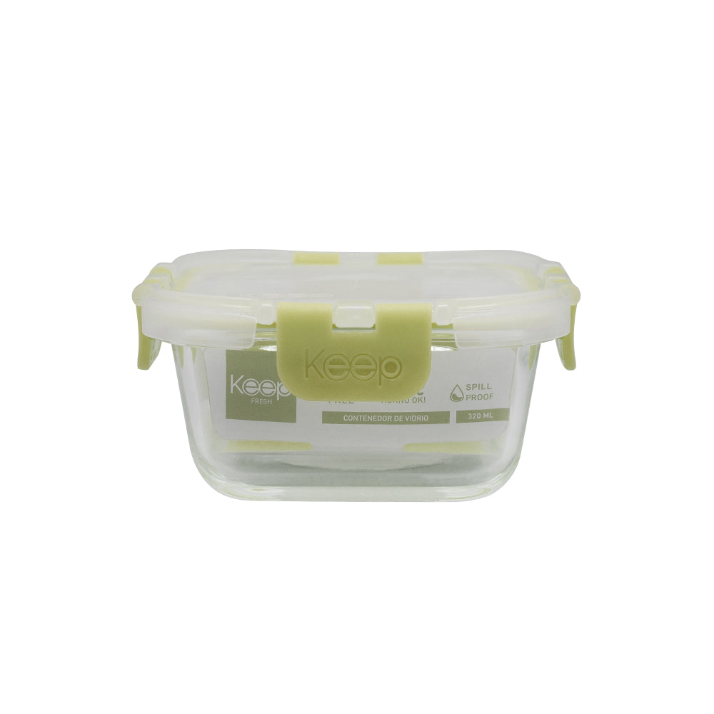 Contenedor Cuadrado Keep Hermético de Vidrio 320ml
