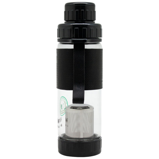 Botella Vidrio Keep con Infusor 410 ML - Negro