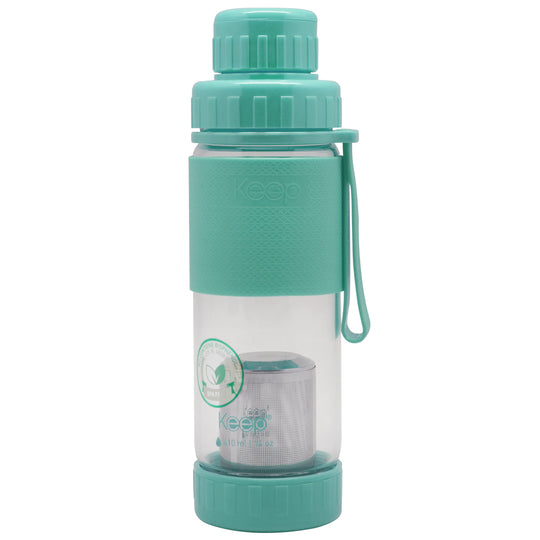 Botella Vidrio Keep con Infusor 410 ML - Pistacho