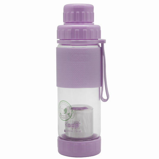 Botella Vidrio Keep con Infusor 410 ML - Lavanda