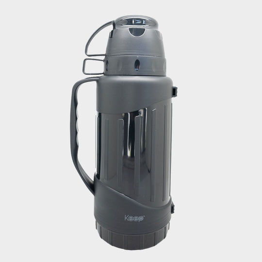 Termo Outdoor Keep 1.8 L con 2 Tazas Tapa - Negro