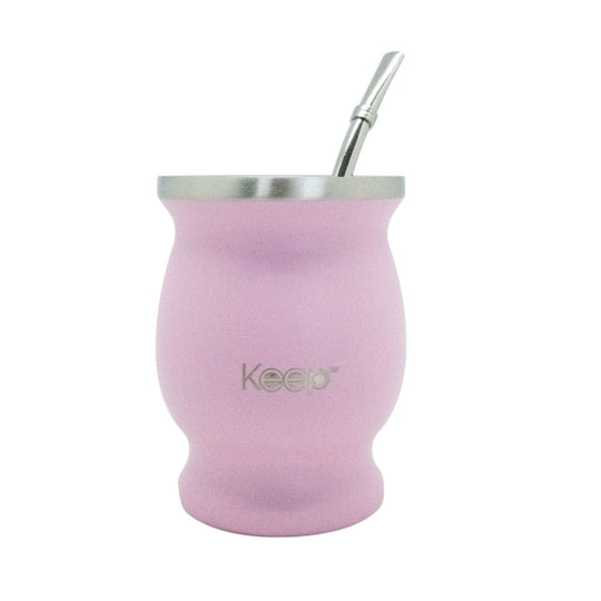 Mate Clásico Keep Acero Inoxidable con Bombilla 200 ML - Rosa