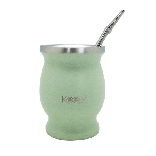 Mate Clásico Keep Acero Inoxidable con Bombilla 200 ML - Pistacho