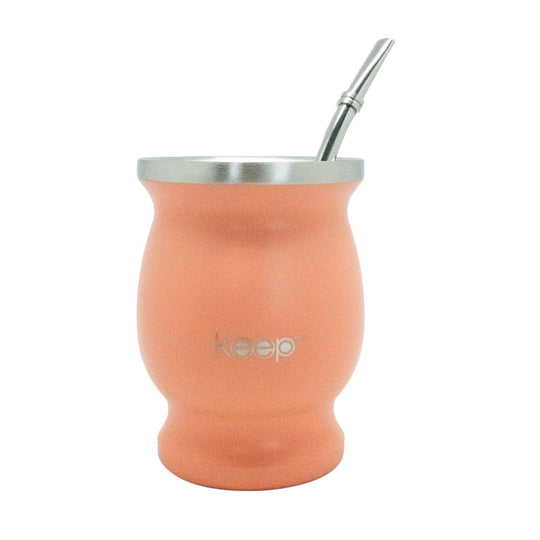Mate Clásico Keep Acero Inoxidable con Bombilla 200 ML - Coral