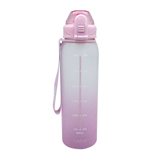 Botella Agua Marcador Horas Keep 1 L - Rosa