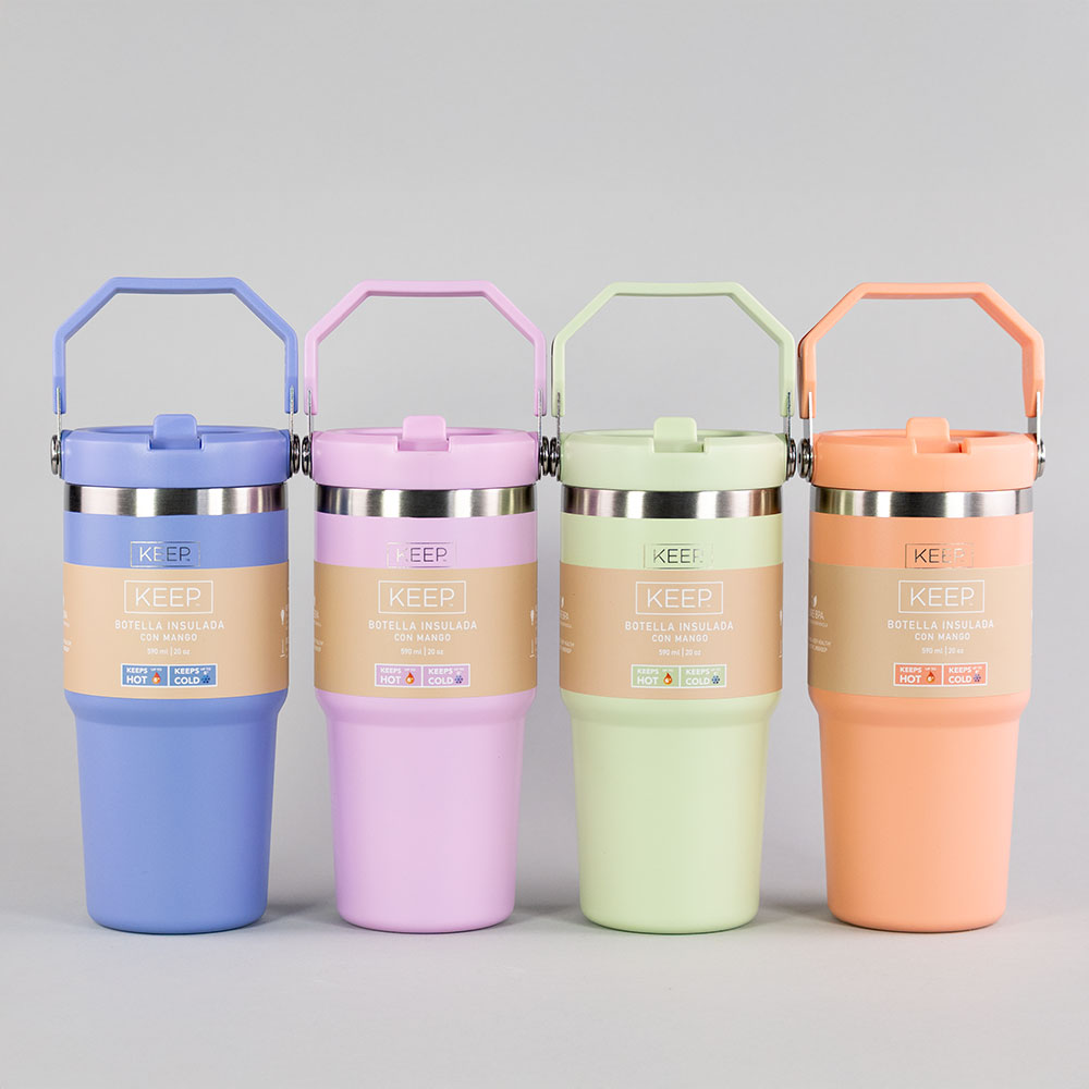 BOTELLA INSULADA CON MANGO KEEP 590ML