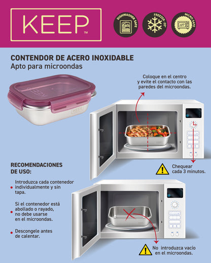 Contenedor Hermético Keep Acero Inoxidable 600ml