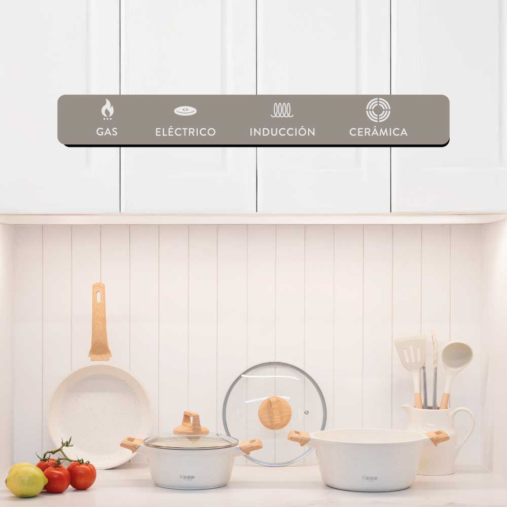 Batería de Cocina Antiadherente 8 piezas Keep Nude Line