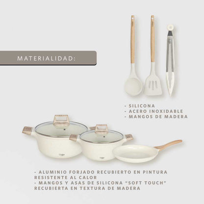 Batería de Cocina Antiadherente 8 piezas Keep Nude Line