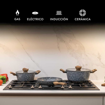 Batería de Cocina Antiadherente 5 piezas Keep Rokka