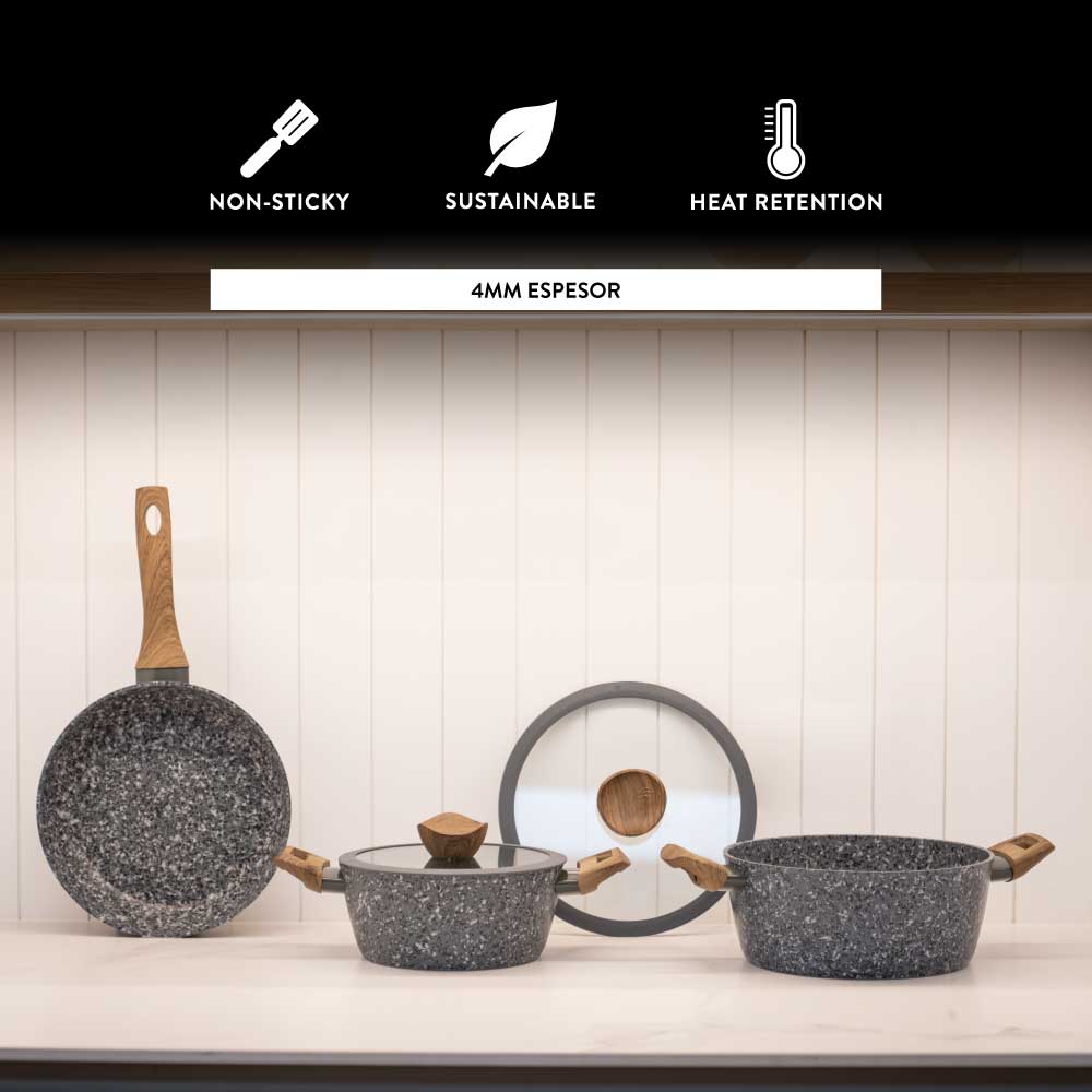 Batería de Cocina Antiadherente 5 piezas Keep Rokka