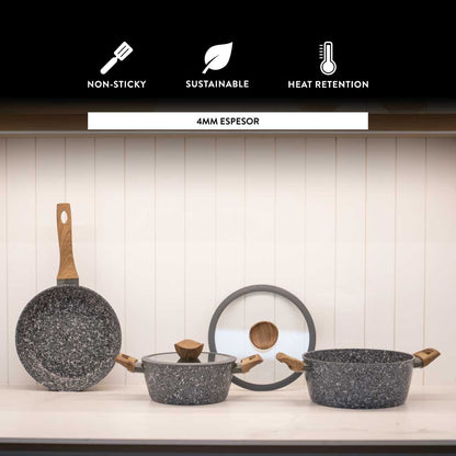 Batería de Cocina Antiadherente 5 piezas Keep Rokka